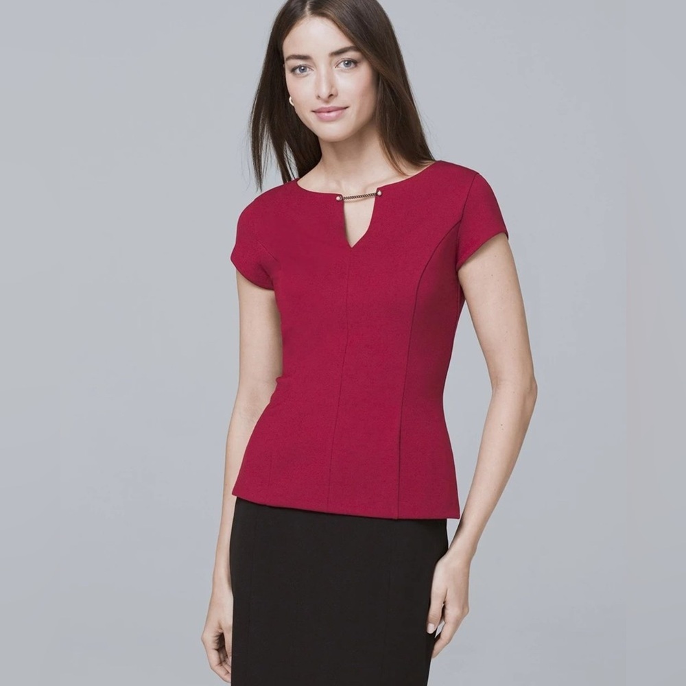 White House‎ Black Market Chain-Detail Bodice Top Size 10